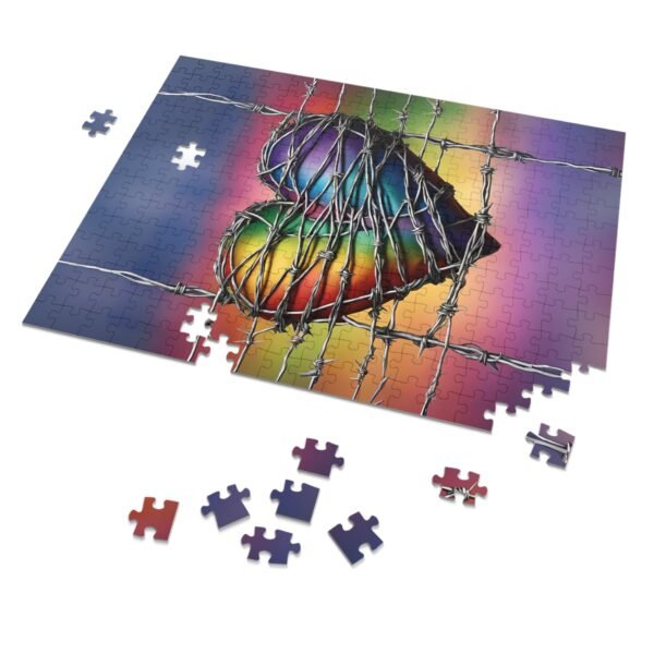 Barbwire Heart Jigsaw Puzzle with Tin #IS_1441