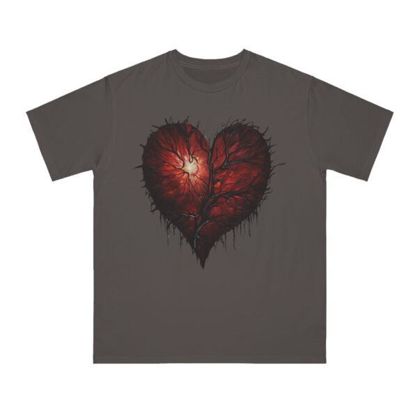 Organic Unisex T-Shirt - Nature-Inspired Red Heart Design IS_4142