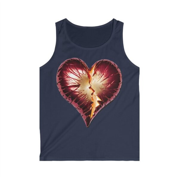 Men's Softstyle Tank Top - Broken Heart Design - Image 5