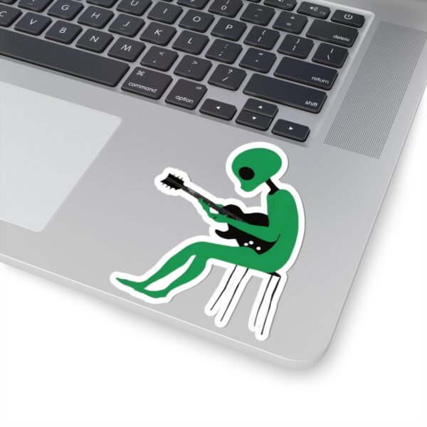 IS_4421 Alien Guitarist Kiss-Cut Stickers - Cool Sci-Fi Vinyl Decals for Laptop, Phone, and More - Image 4