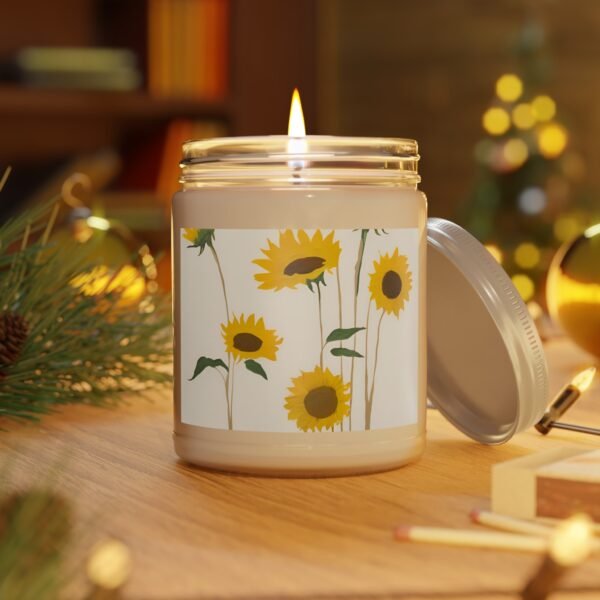 Sunflower Scented Candle - 9oz Aromatherapy Candle for Home Decor, Relaxation IS_4200 - Image 6