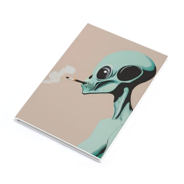 IS_4418 Alien Smoking Hardcover Journal - A5 Notebook for Creatives - Image 4