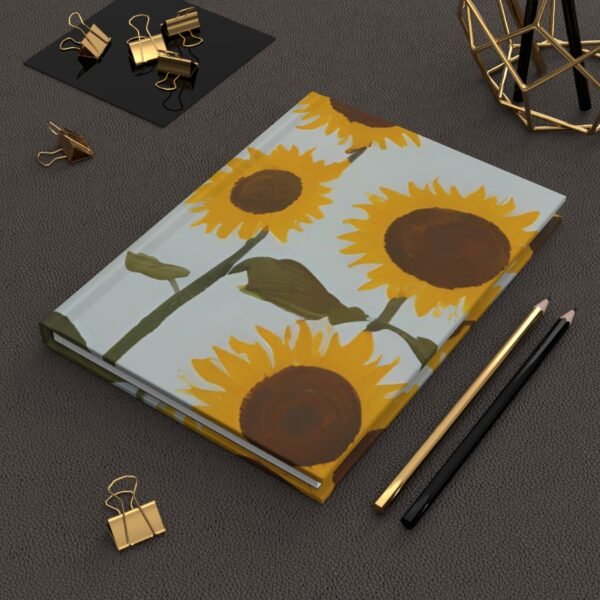 IS_4201 Sunflower Hardcover Journal - Matte Finish, Nature-Inspired Gift for Writers and Students - Image 5