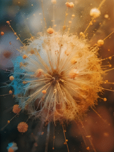 an abstract representation of a dandelion