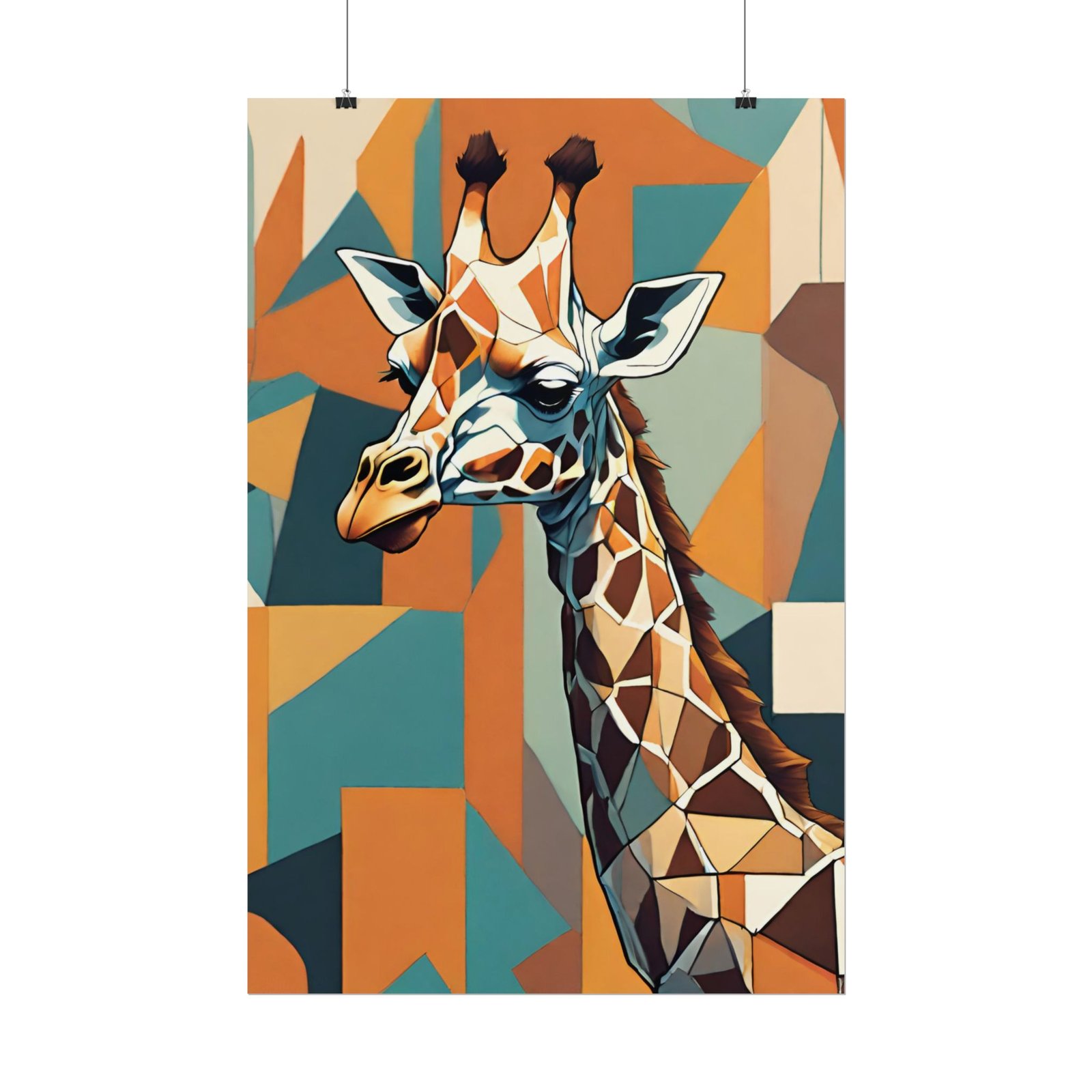 IS_0136 Geometric Giraffe Rolled Poster - Modern Animal Art for Home Decor - Image 3