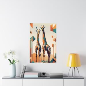 IS_0140 Modern Geometric Giraffe Posters - Colorful Wall Art for Animal Lovers