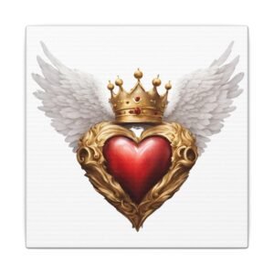 IS_1271 Crowned Heart with Wings Matte Canvas
