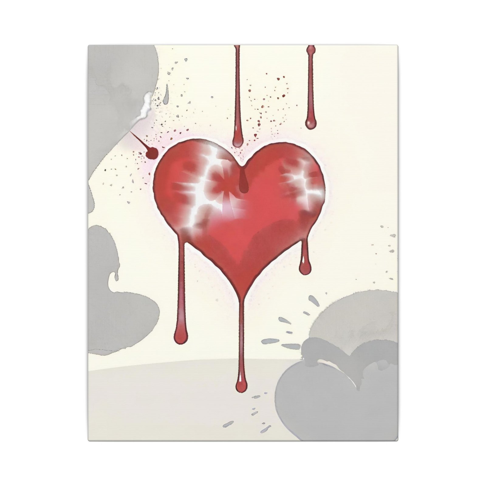 IS_1278 Dripping Heart Matte Canvas