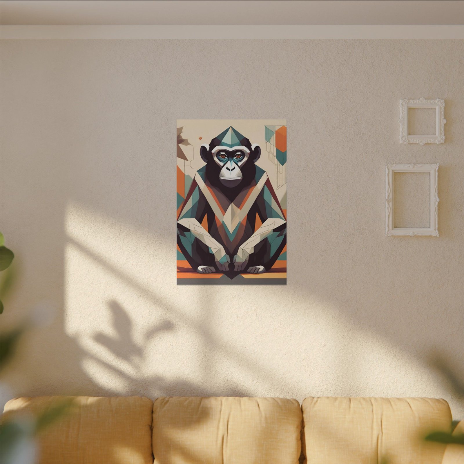 IS_0150 Geometric Monkey Art Canvas - Colorful Wall Decor for Animal Lovers - Image 13