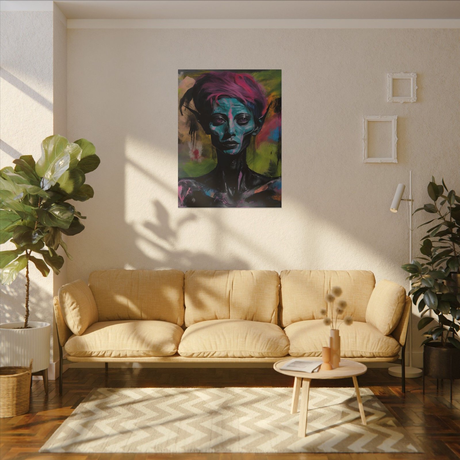 IS_4165 Abstract Alien Art Canvas Print - Colorful Stretched Wall Decor - Image 4