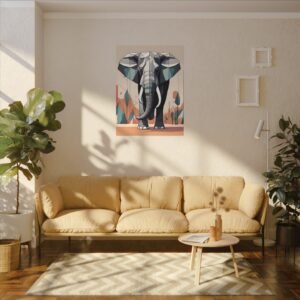 IS_0116 Geometric Elephant Canvas Art