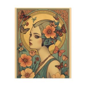 IS_6245 Botanical Flowers Butterflies Rolled Poster,