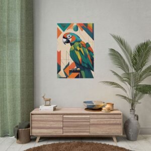 IS_0184 Colorful Parrot Wall Art - Modern Rolled Poster for Home Decor