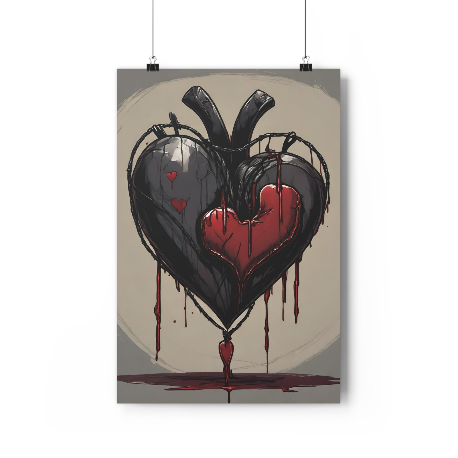 IS_1269 Black HeartGiclée Art Print - Image 5