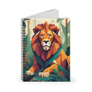 IS_0083 Wild Spirit Spiral Notebook - Ruled Line with Lion Design
