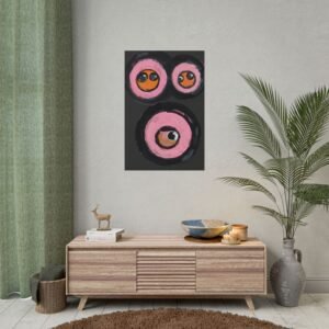 IS_4482 Whimsical Rolled Poster Art - Playful Eyeball Design for Home Decor