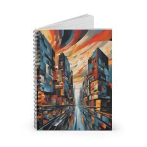 Expressionist Cityscape Spiral Notebook IS_3884