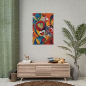 IS_4151 Colorful Heart-Themed Rolled Poster for Home Decor
