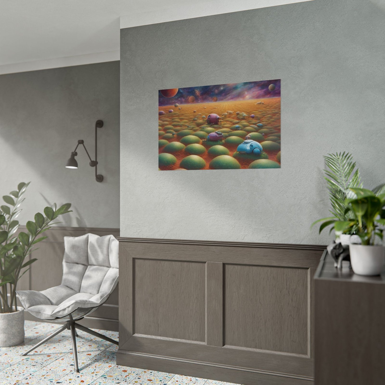 IS_833 Futuristic Sci-Fi Landscape Rolled Poster - Space Exploration Art - Image 5