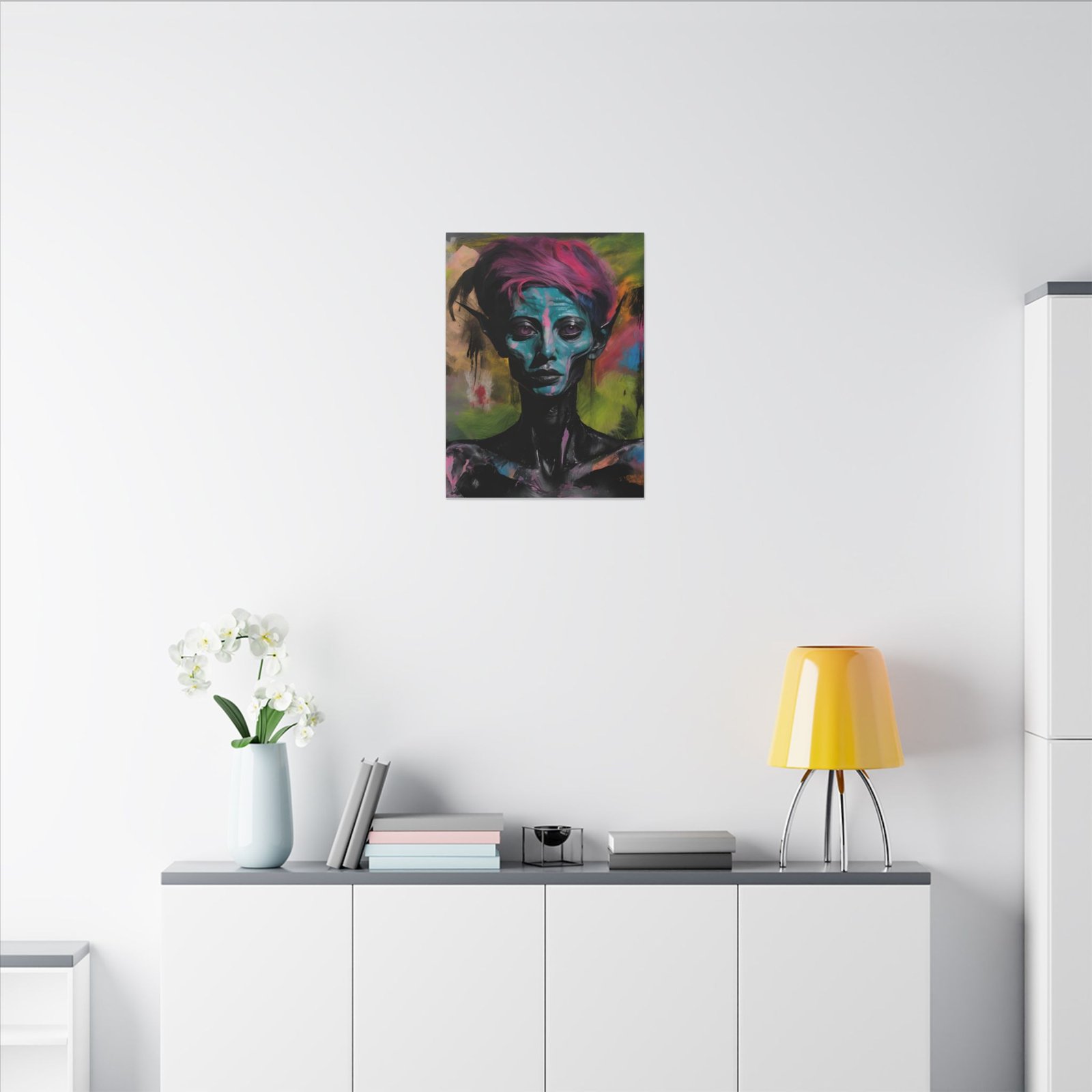 IS_4165 Abstract Alien Art Canvas Print - Colorful Stretched Wall Decor - Image 12