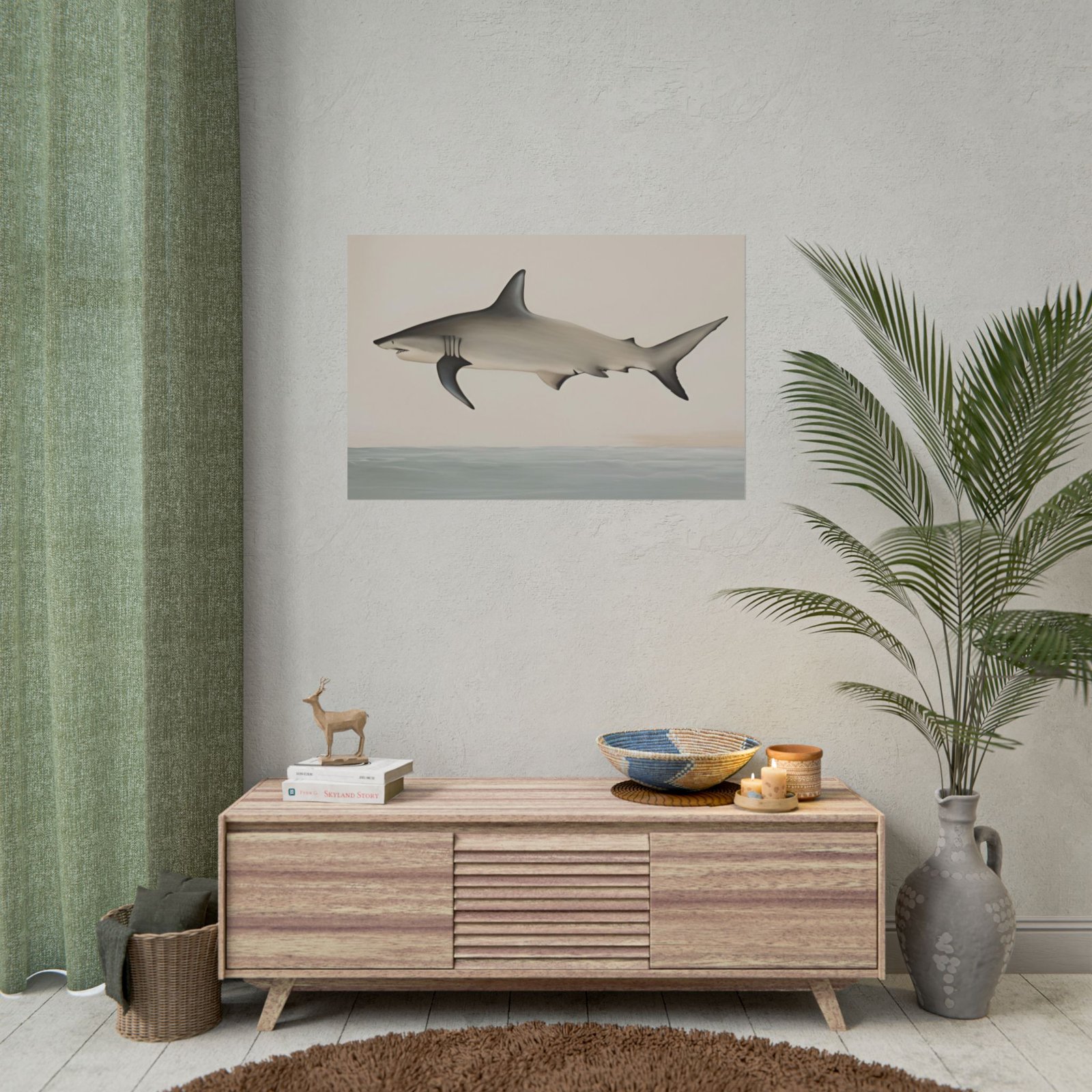 IS_4471 Majestic Shark Rolled Poster - Perfect for Ocean Lovers & Decor