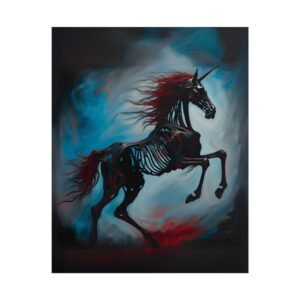 IS_4829 Skeleton Unicorn Rolled Poster