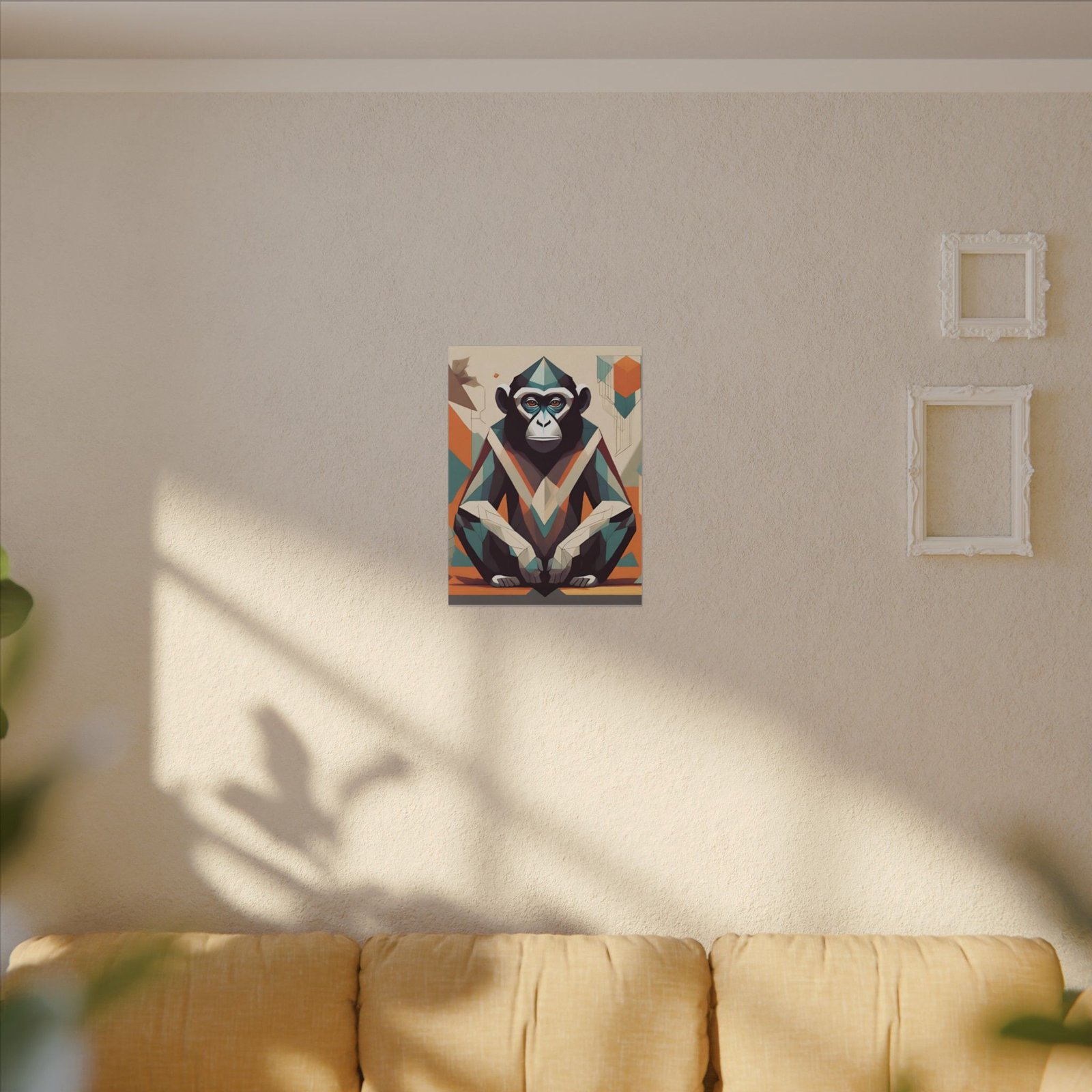 IS_0150 Geometric Monkey Art Canvas - Colorful Wall Decor for Animal Lovers - Image 11