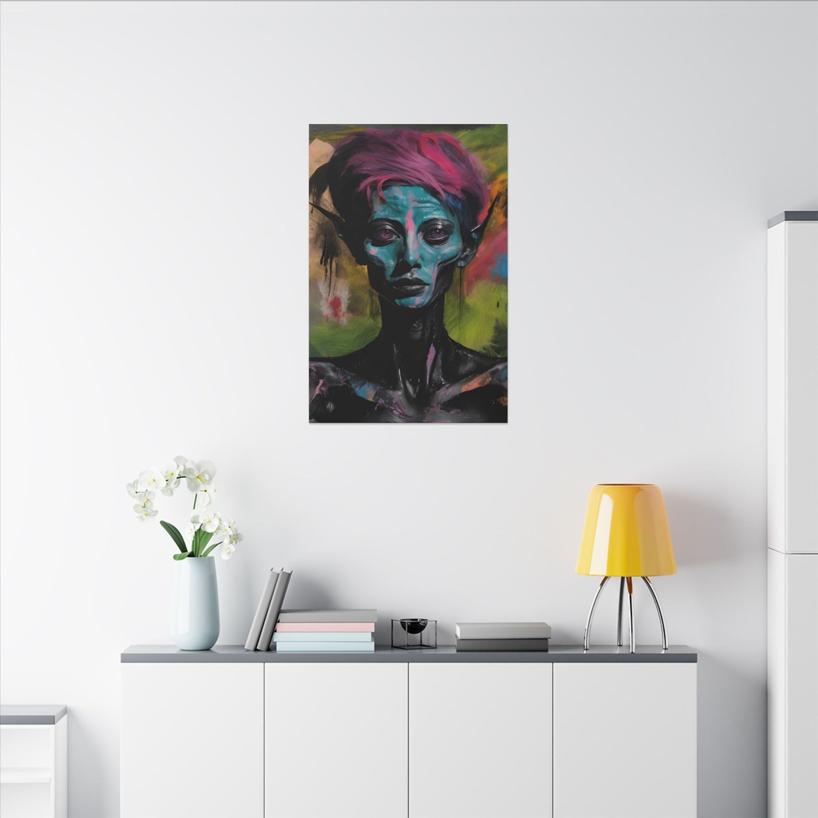 IS_4165 Abstract Alien Art Canvas Print - Colorful Stretched Wall Decor - Image 14