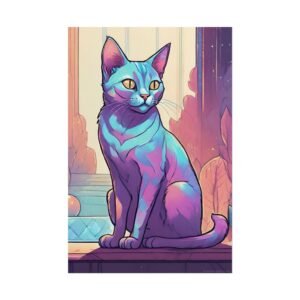 IS_1292 Iridescent Cat Rolled Poster