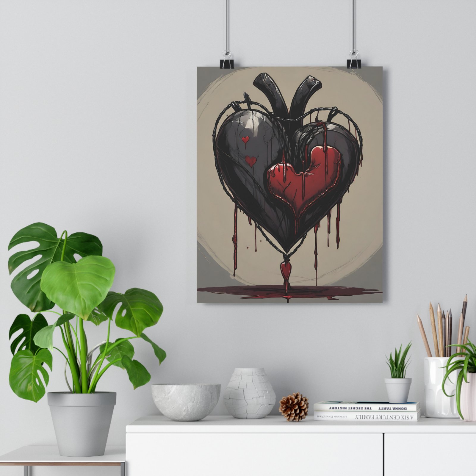 IS_1269 Black HeartGiclée Art Print - Image 4
