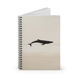 IS_4422 Minimalist Whale Spiral Notebook - Ruled Lines | Perfect for Nature Lovers & Journaling