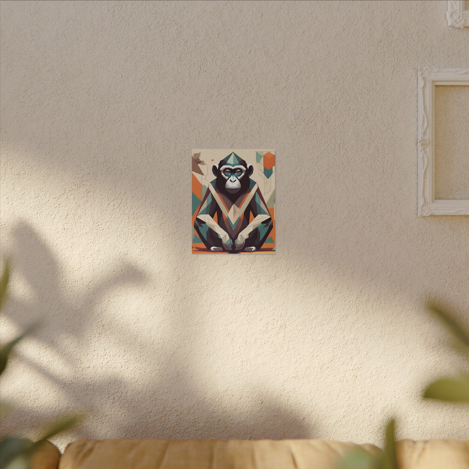IS_0150 Geometric Monkey Art Canvas - Colorful Wall Decor for Animal Lovers - Image 15