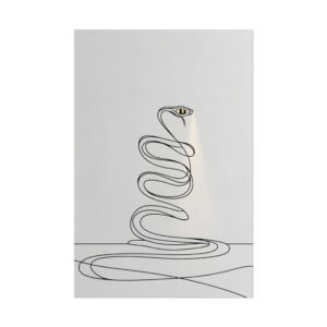 IS_4457 Minimalist Snake Line Art Rolled Poster - Modern Wall Decor