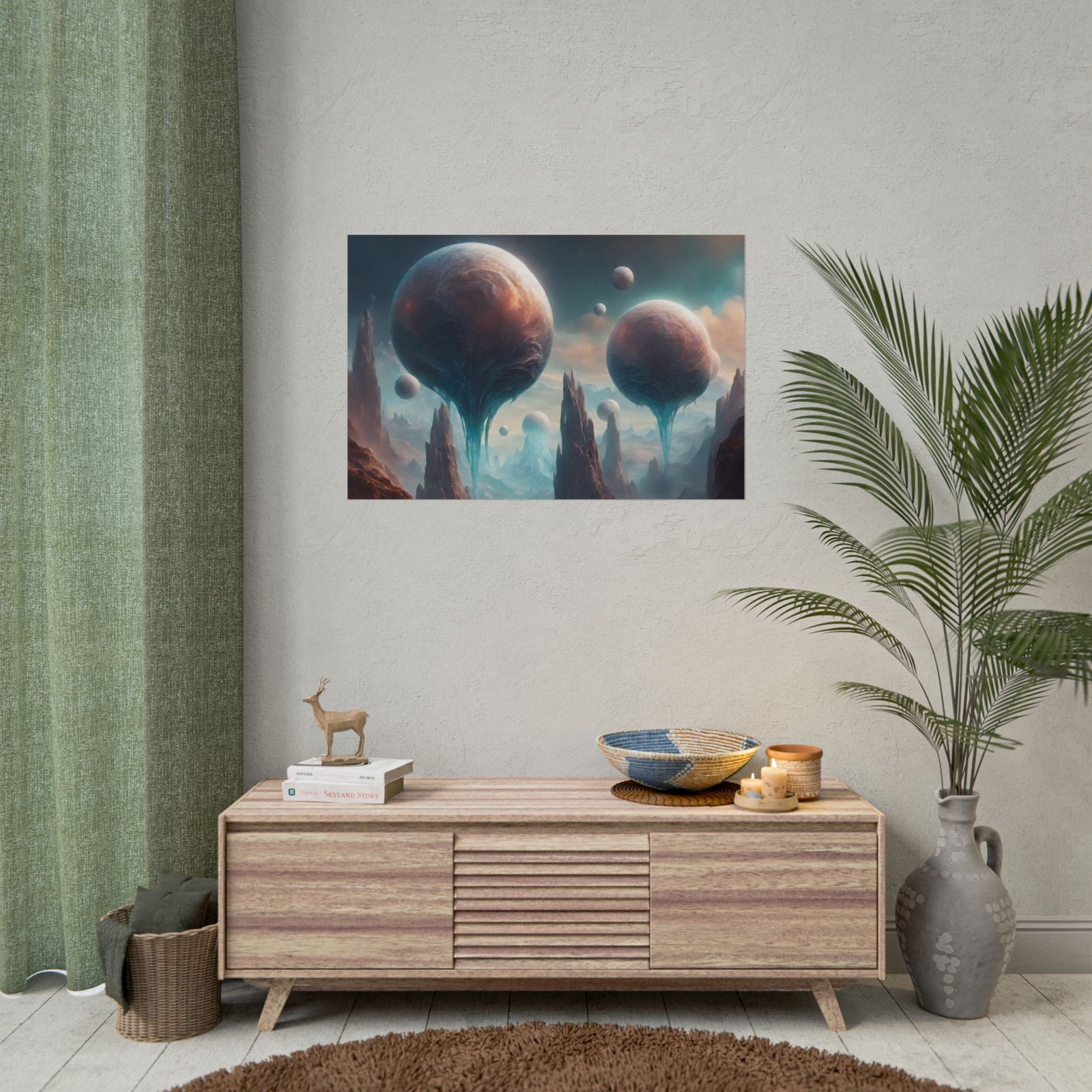 IS_1040 Cosmic Landscape Rolled Poster | Sci-Fi Wall Art for Home Decor