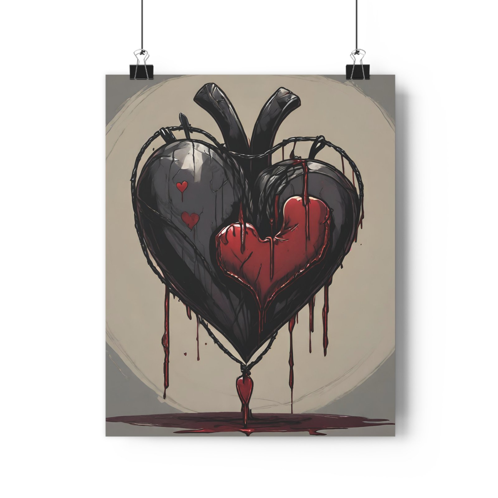 IS_1269 Black HeartGiclée Art Print - Image 7