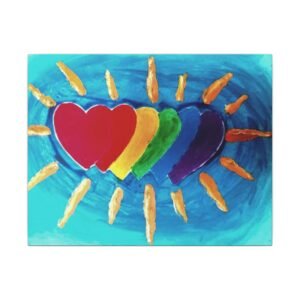IS_1283 Rainbow Hearts Matte Canvas