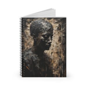 IS_3926 Artistic Spiral Notebook - Ruled Lines | Unique Black Figure Design | Perfect for Students & Creatives