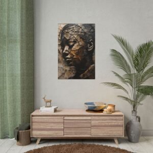IS_4152 Artistic Rolled Poster - Abstract Face Design for Home Decor