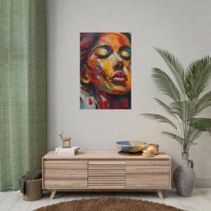 IS_4150 Vibrant Art Rolled Poster - Colorful Face Artwork for Home Decor