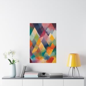 IS_4602 Vibrant Abstract Matte Vertical Poster - Colorful Geometric Wall Art