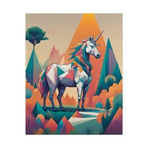IS_338 Geometric Unicorn Rolled Poster