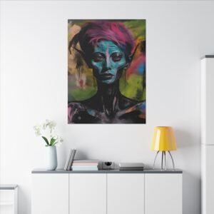 IS_4165 Abstract Alien Art Canvas Print - Colorful Stretched Wall Decor