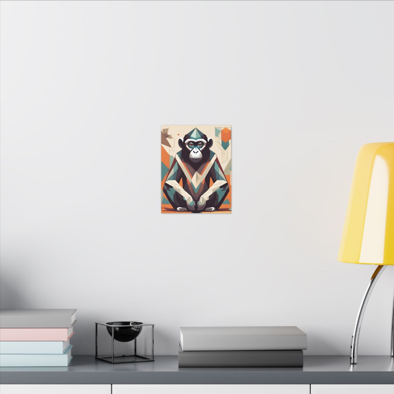 IS_0150 Geometric Monkey Art Canvas - Colorful Wall Decor for Animal Lovers - Image 16