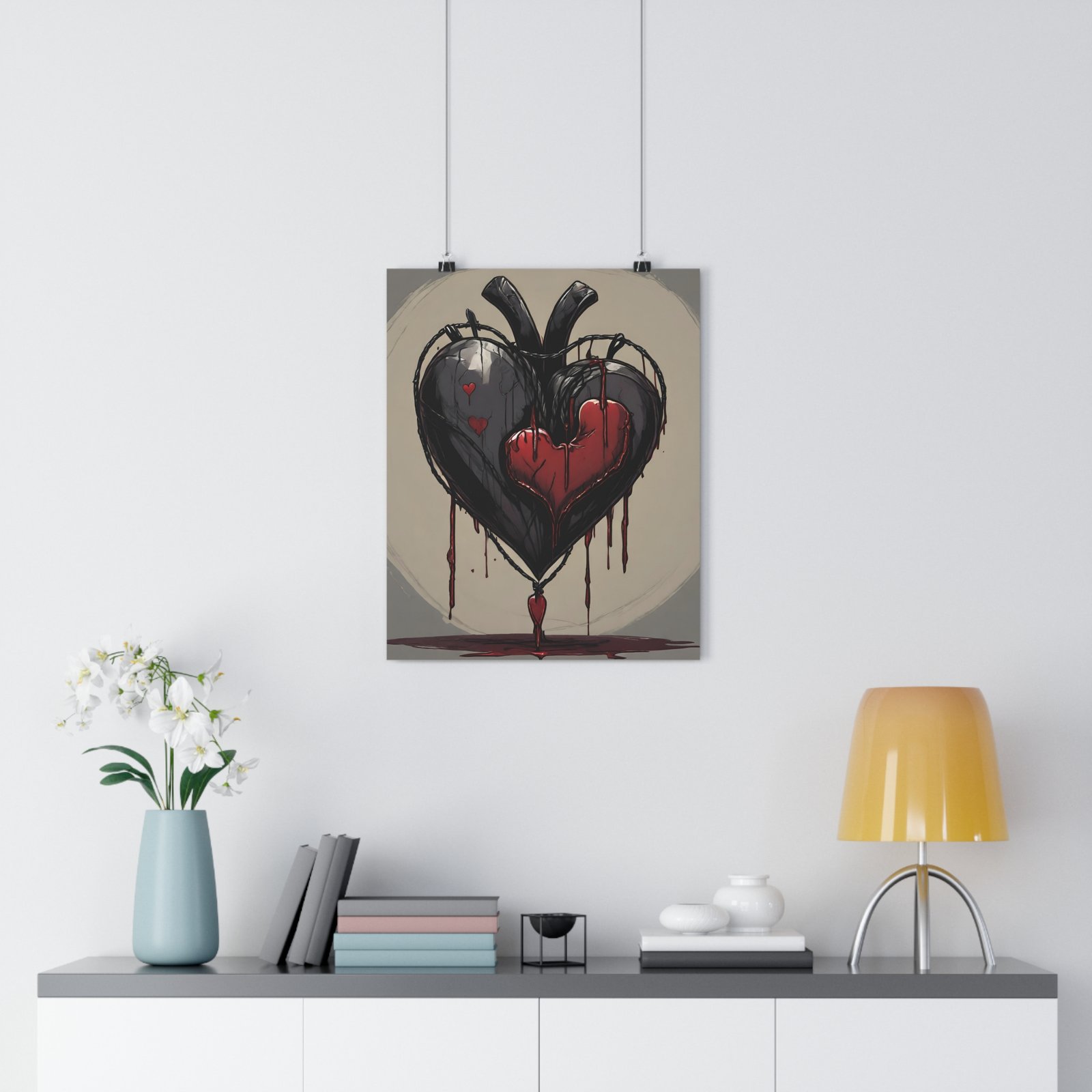 IS_1269 Black HeartGiclée Art Print - Image 8