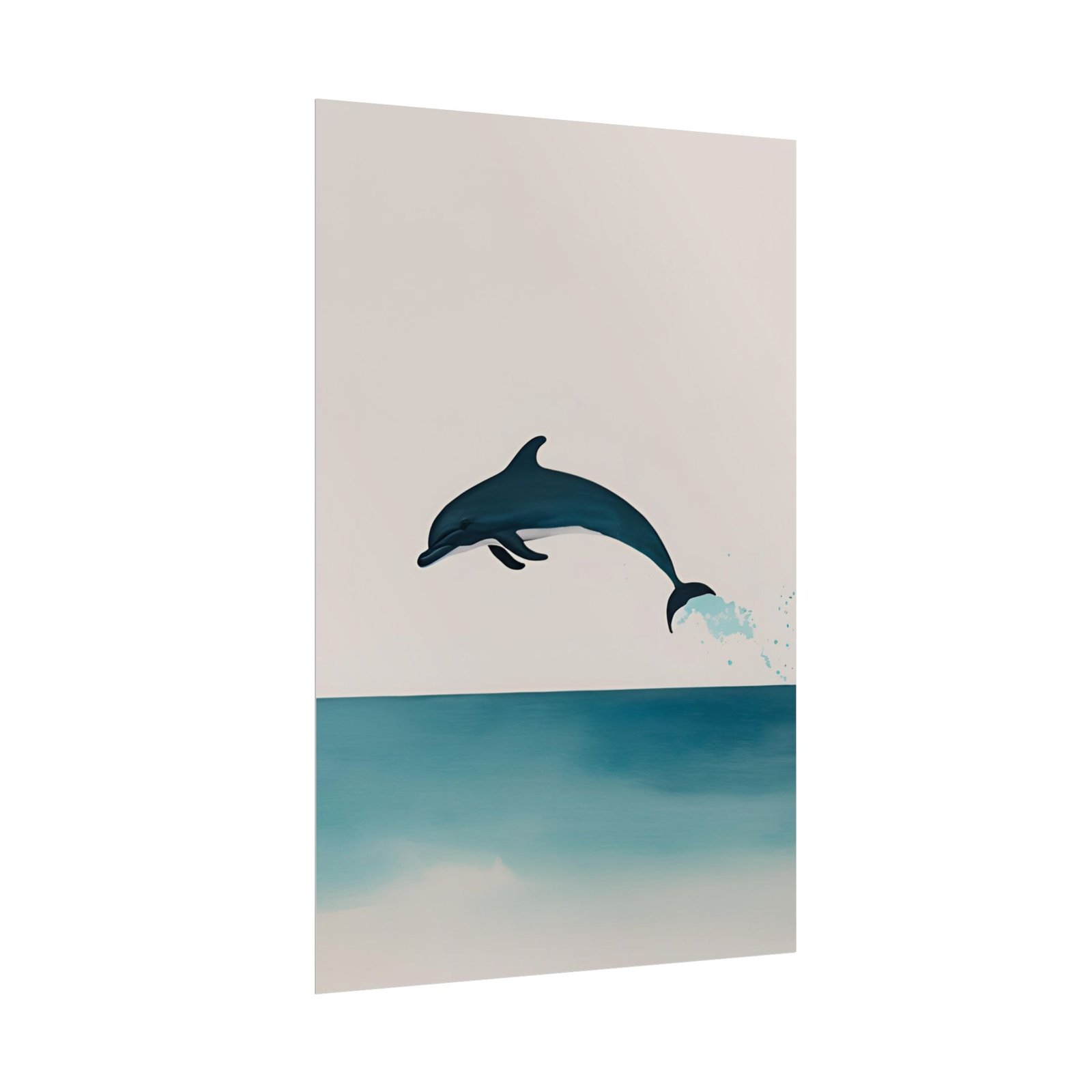 IS_4417 Serene Dolphin Wall Art Poster - Coastal Decor for Ocean Lovers - Image 3