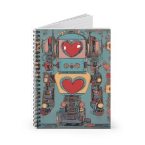 IS_3900 Robot Heart Spiral Notebook