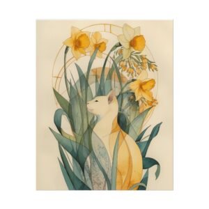 IS_6266 Elegant Cat Floral Rolled Posters