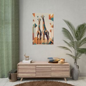 IS_0140 Geometric Giraffe Art Poster - Modern Wall Décor for Animal Lovers