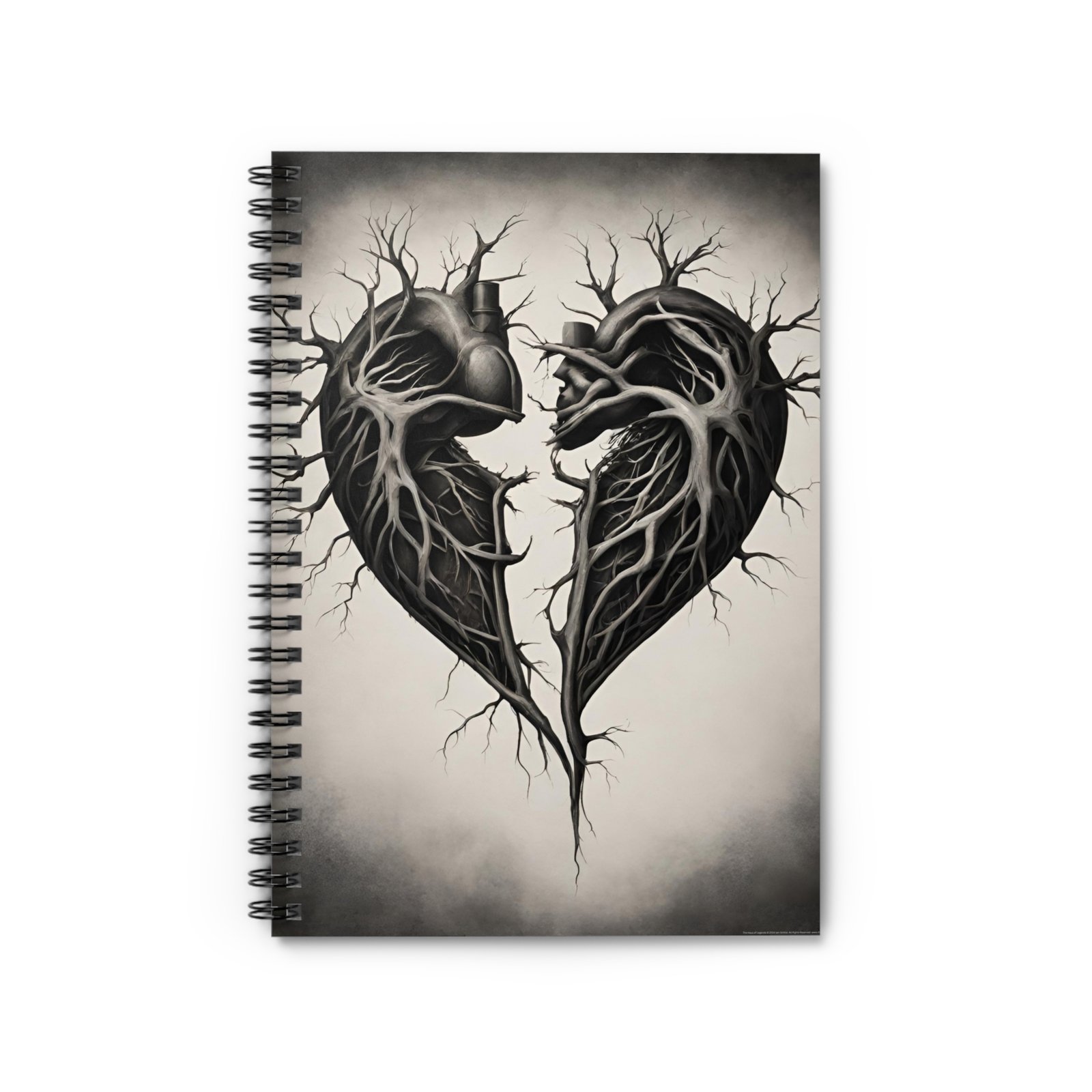 IS_1291 Black Heart Spiral Notebook - Image 2