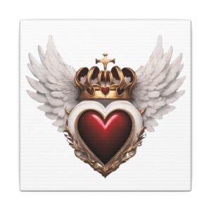 IS_1274 Crowned Heart with Wings Matte Canvas